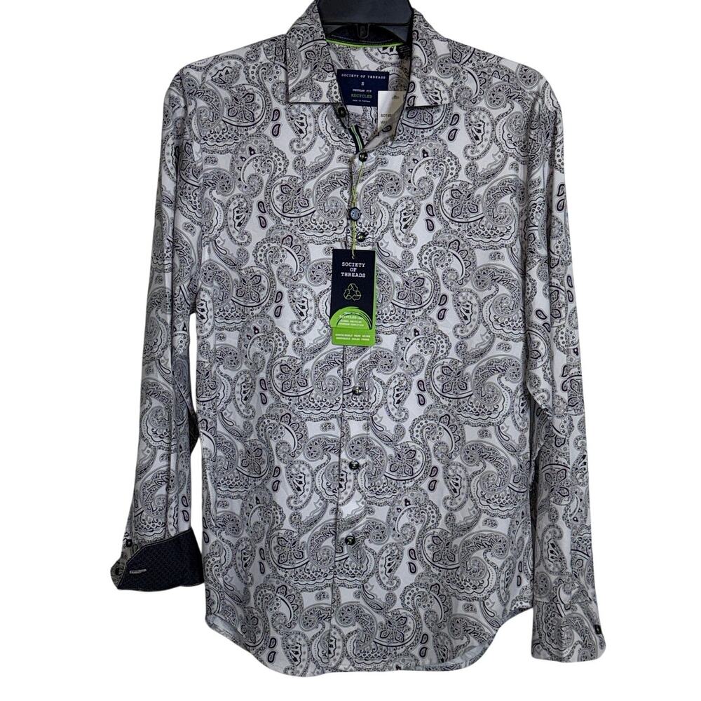 Society of Threads Men's Regular-Fit Non-Iron Dress Shirt white, small $80